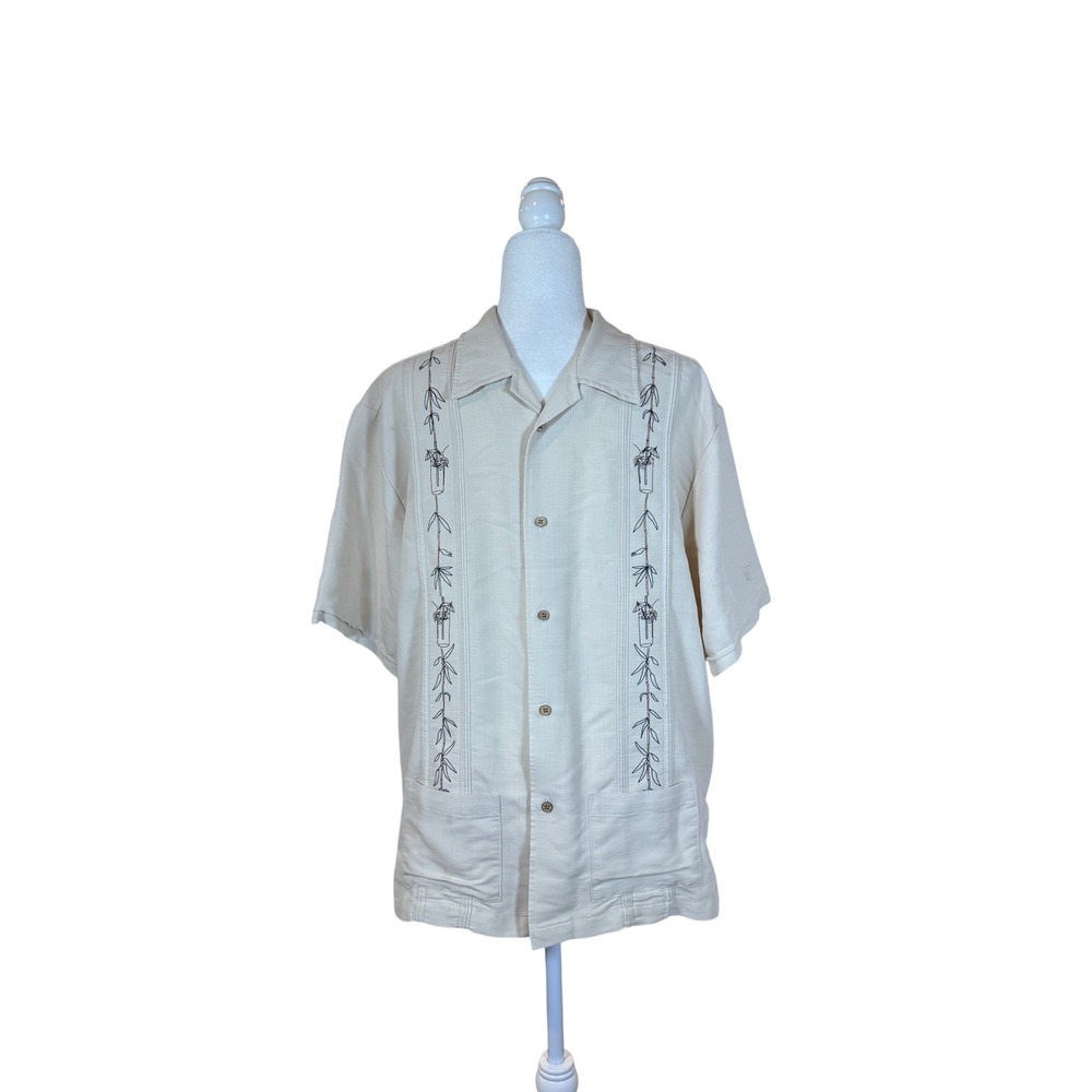 Cubavera Button Down Shirt Beige